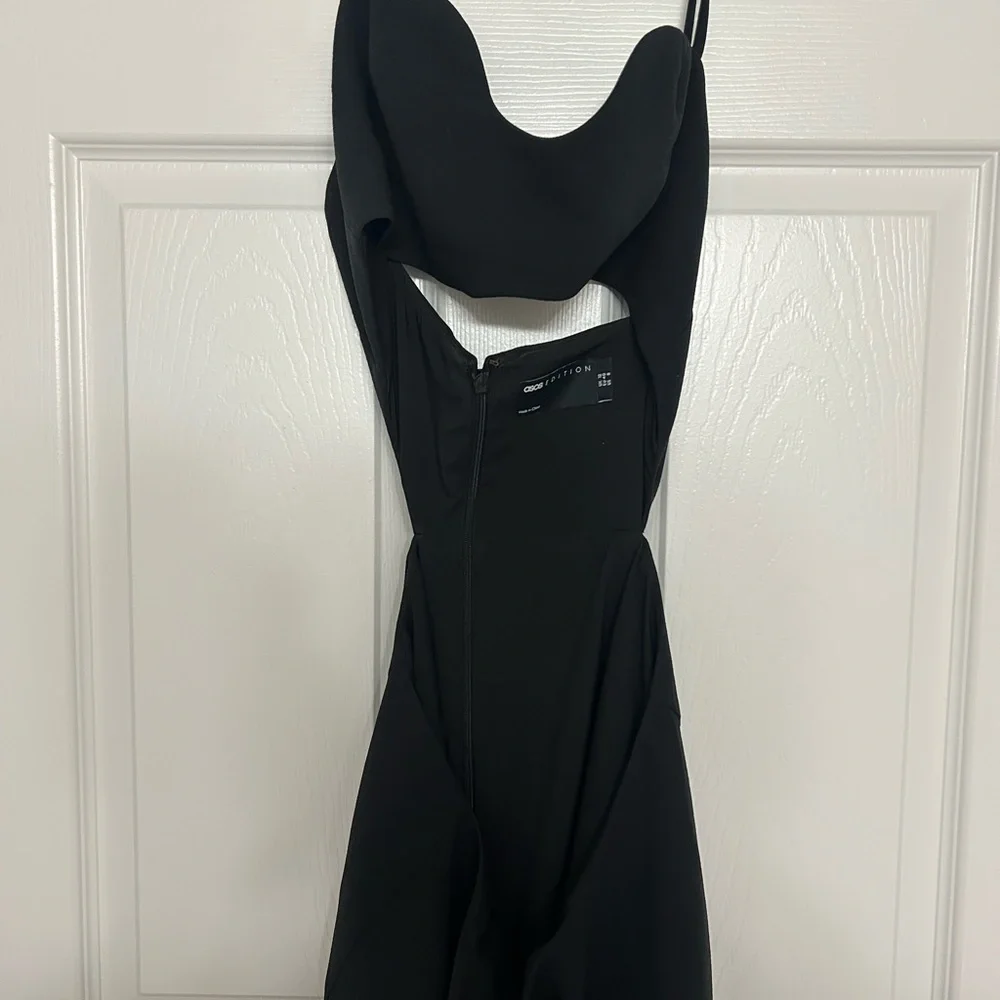 ASOS EDITION Cami Wavy Cutout Midi Dress In Black - Picture 8 of 8